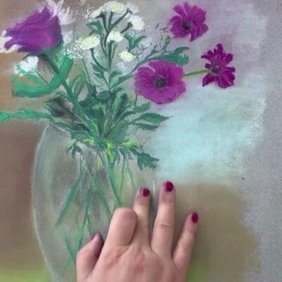 Cours d'arts en ligne Tharwet Kamoun Progresser avec une vision d'ensemble pour dessiner un bouquet de fleurs